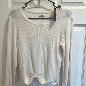 NWT Hollister Soft Ribbed Long Sleeve Sweater With Knot Detail